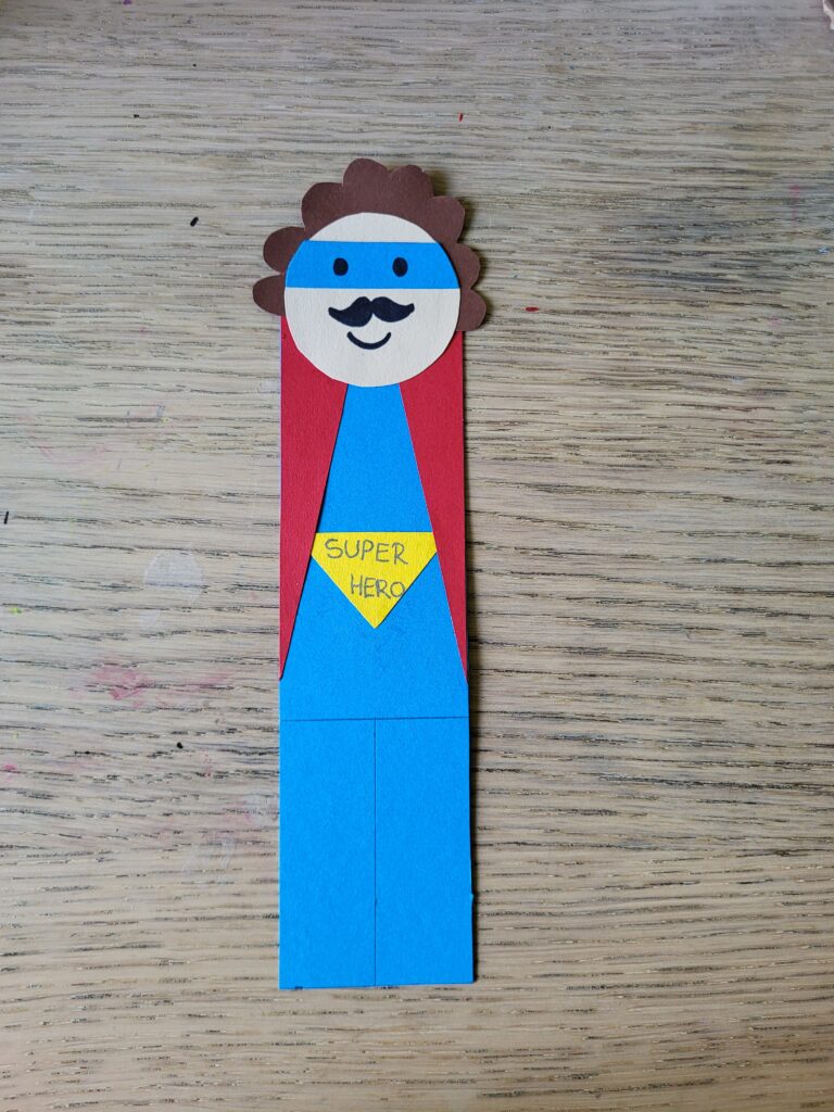 Super hero dad bookmark craft