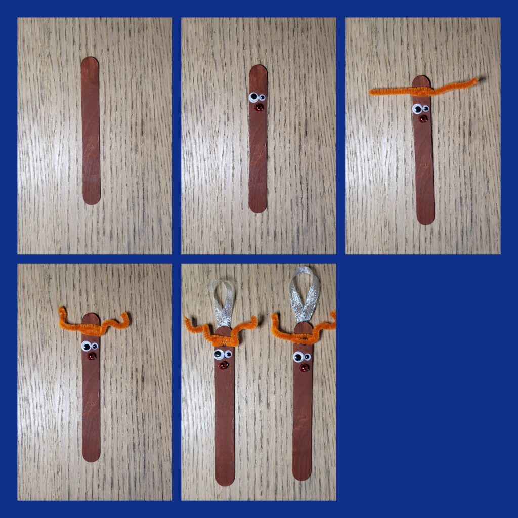 Step by step guide for popsicle reindeer