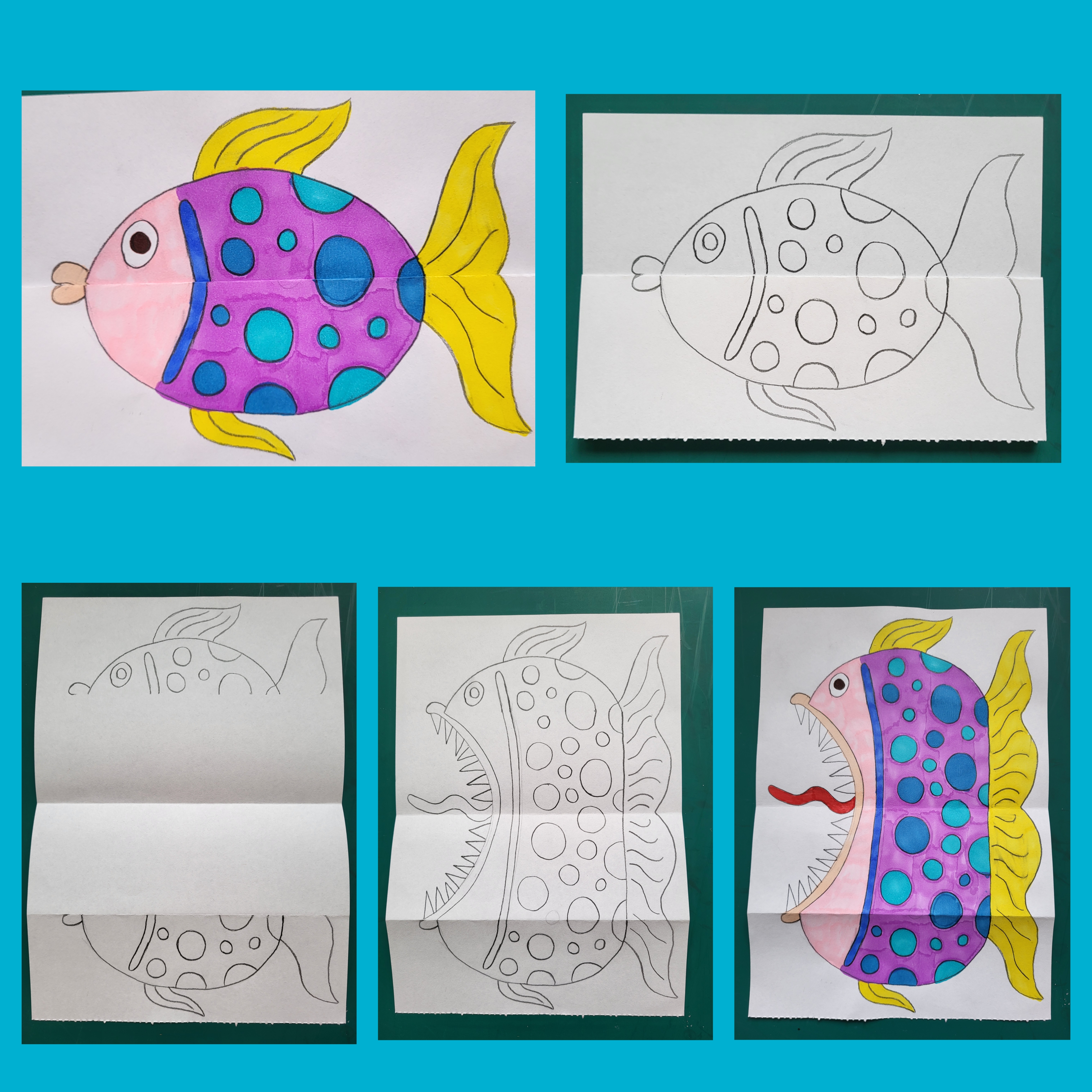 HOW TO DRAW A VERY HUNGRY FISH - FUN CRAFT