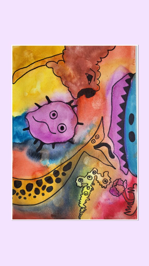 HOW TO PAINT MONSTERS ON A PLAY DATE WITH WATERCOLOURS AND MARKERS