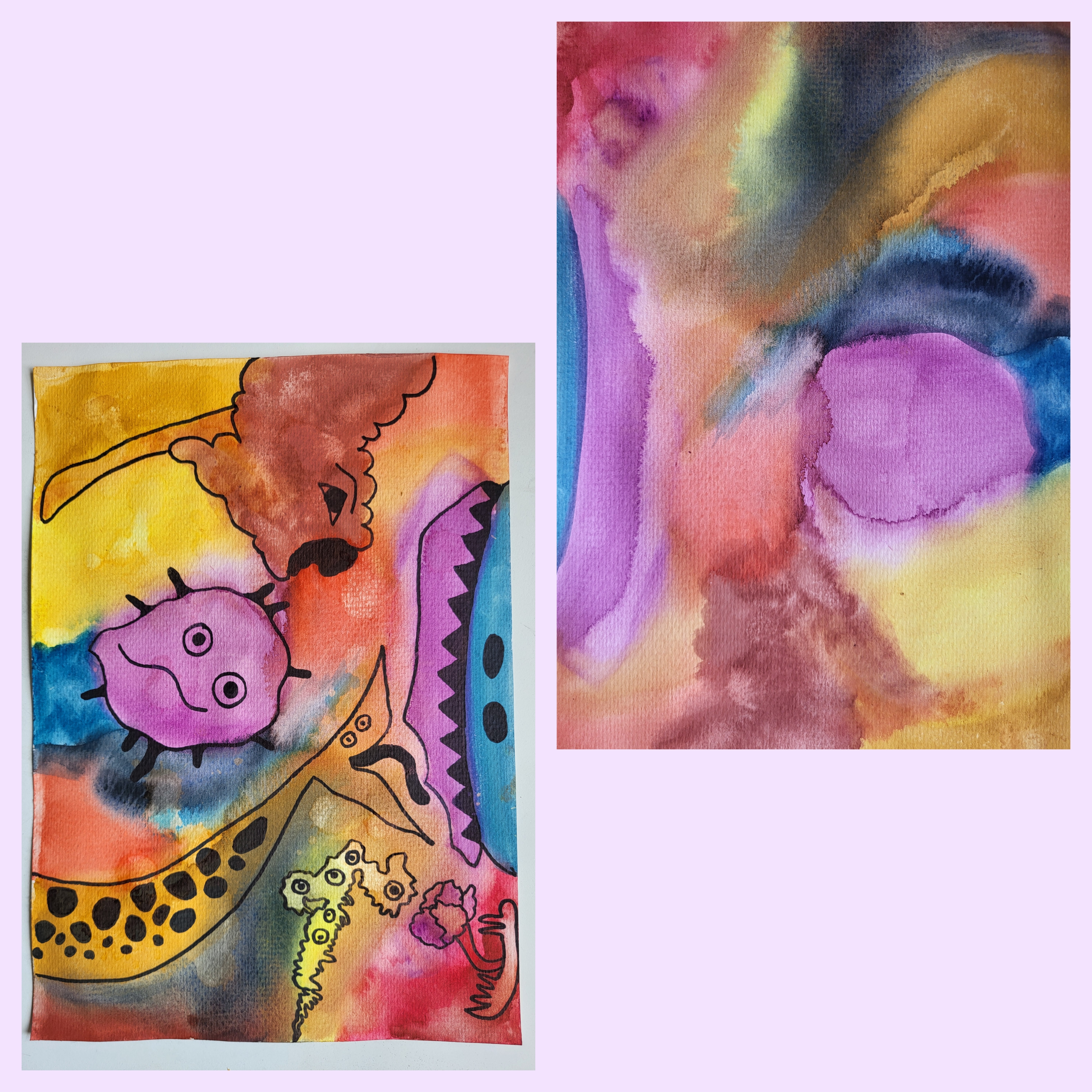 HOW TO PAINT MONSTERS ON A PLAY DATE WITH WATERCOLOURS AND MARKERS