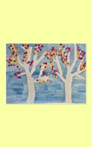 HOW TO MAKE A SHINY WINTER TREES - PAINTING WITH TAPE