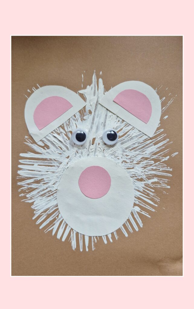 HOW TO MAKE A POLAR BEAR PAINTING WITH A FORK