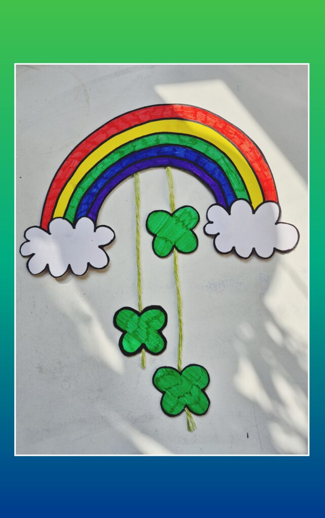 HOW TO MAKE A RAINBOW DRAWING WITH SHAMROCKS