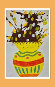 HOW TO PAINT A VASE OF SPRING FLOWERS (BLOWING WITH STRAW)